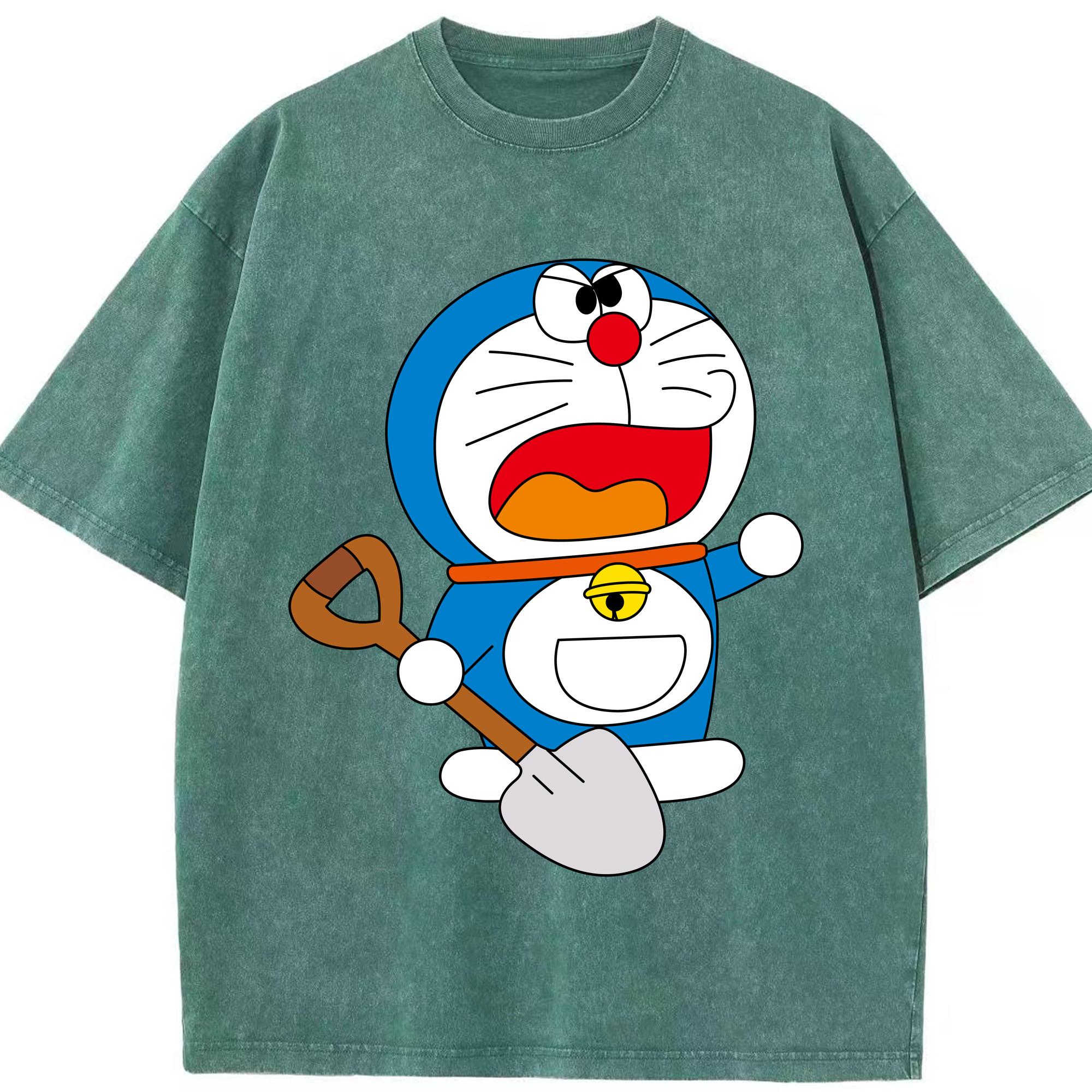 （画像用） ドラえもん Doraemon 綿100% ヴィンテージ風 半袖Tシャツ（フロントプリント）